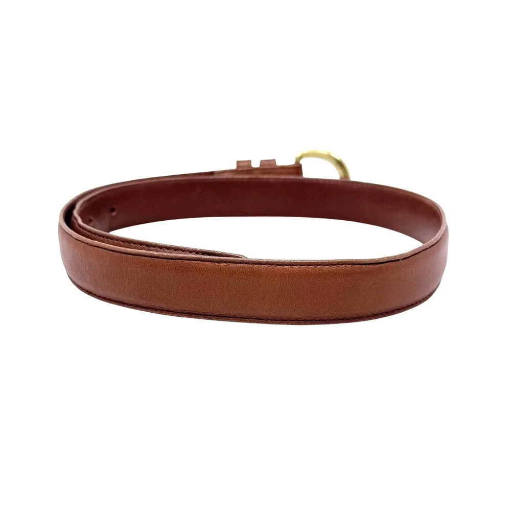Vintage Coach Brown Leather Belt Brass Buckle‎ Women's M Archival 90s Minimalist